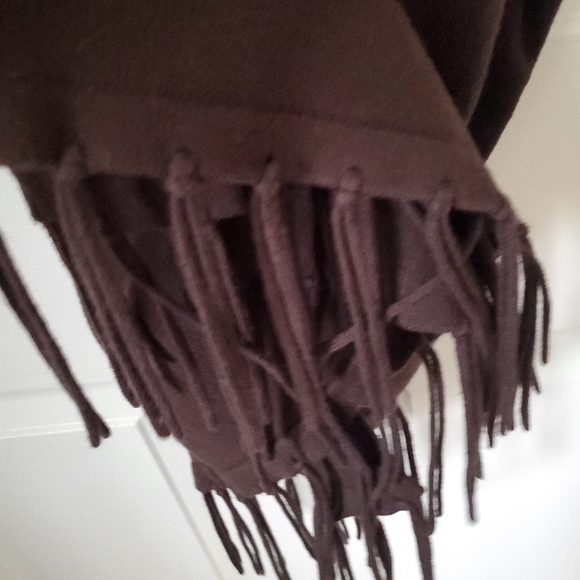 Michael Kors Brown Knit Pancho Sweater Fringe Tassels Women's Size L/XL - Picture 8 of 9